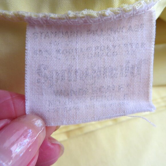 Vintage 70s Springmaid Full 4pc Sheet Set Canary Yellow No Iron Percale Cottage - Picture 8 of 10